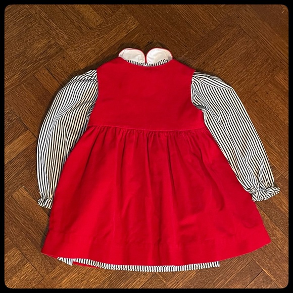 🆕 {Vintage} Corduroy Kitty Cat Christmas Holiday Dress Set - Picture 3 of 5